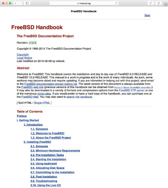 図1 FreeBSD Handbook