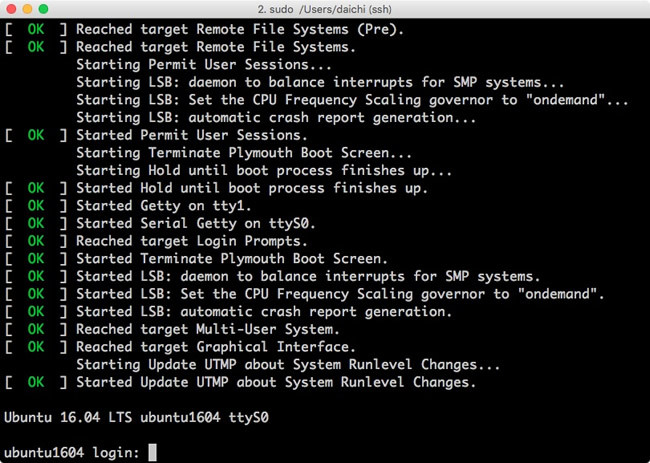 図　Ubuntu 16.04ログインプロンプト