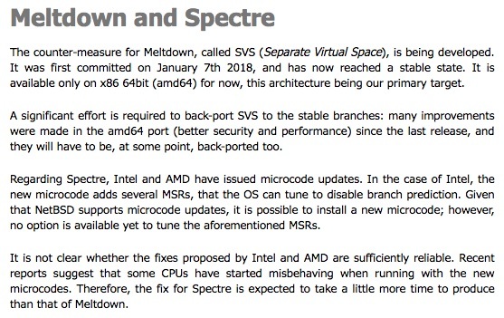 Recent Security Affairs｜February 05, 2018 posted by Maxime Villard｜Meltdown and Spectre