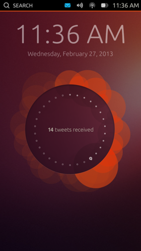 図1　Ubuntu Touchの「ウェルカムスクリーン」