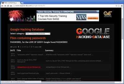 図4　Google Hacking-Database