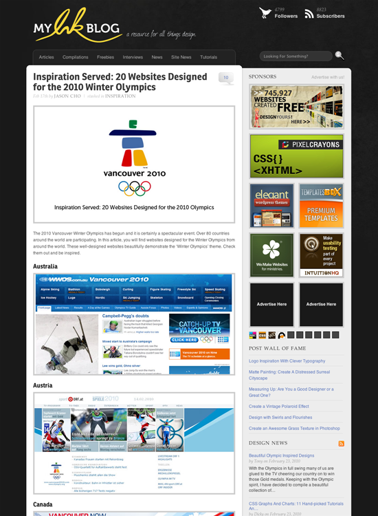 図5　バンクーバーオリンピック関連のサイトギャラリー