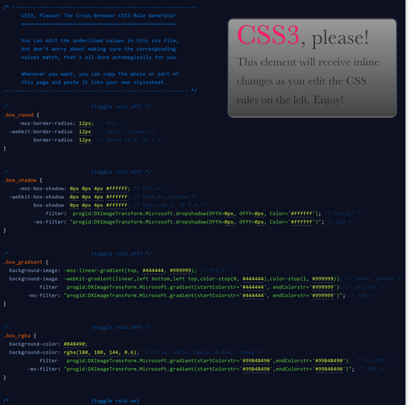 図6　CSS3のコードを簡単に作成できるサービス