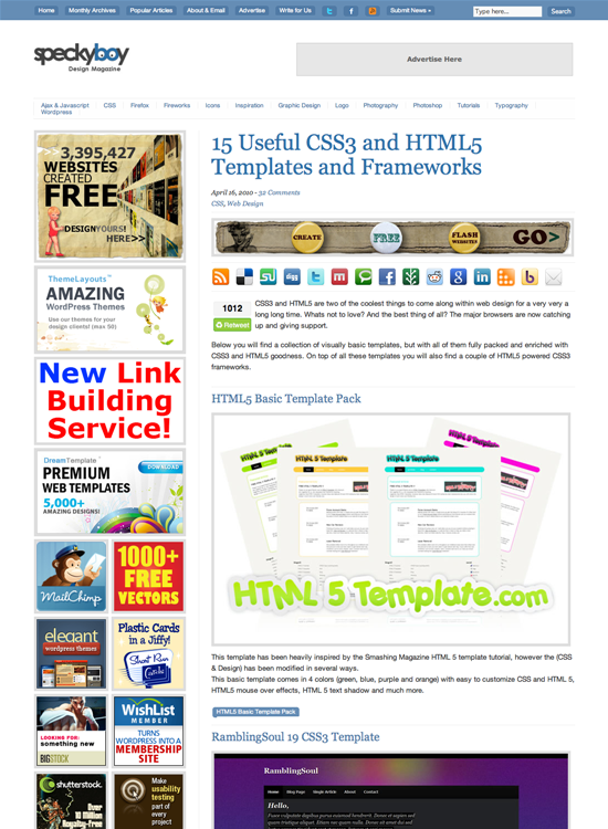 図3　CSS3とHTML5のテンプレートやフレームワーク