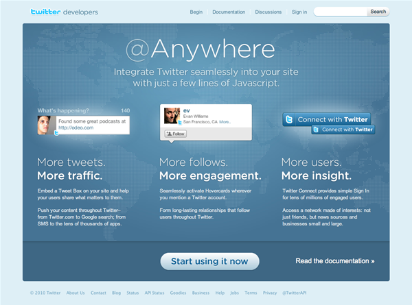 図6　Twitterの新API、@Anywhere
