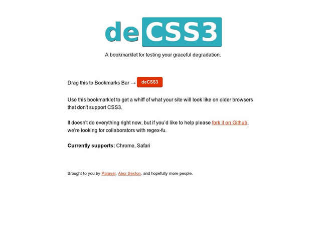 図4　CSS3の新機能を無効にするブックマークレット