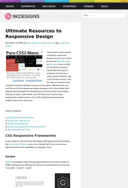 図1　レスポンシブWebデザインに関する素材や情報源のまとめ