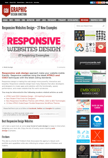 図4　レスポンシブWebデザインのギャラリー