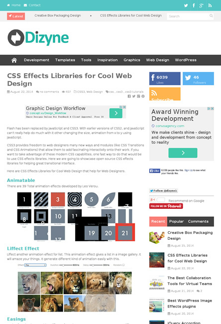 図3　CSSによるエフェクトを加えるライブラリ