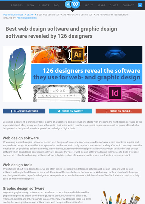 図1　Webデザイン＆グラフィックデザインのソフトウェアランキング