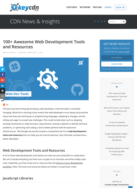 図1　Web開発者のためのツールと情報源