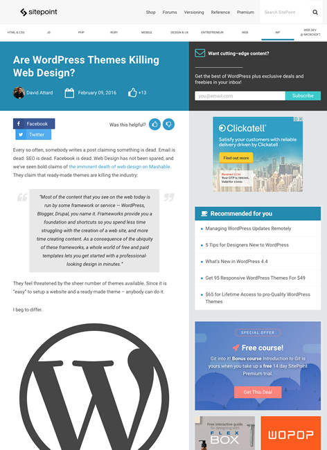 図3　WordPressのテーマがあればWeb制作者は不要なのか？