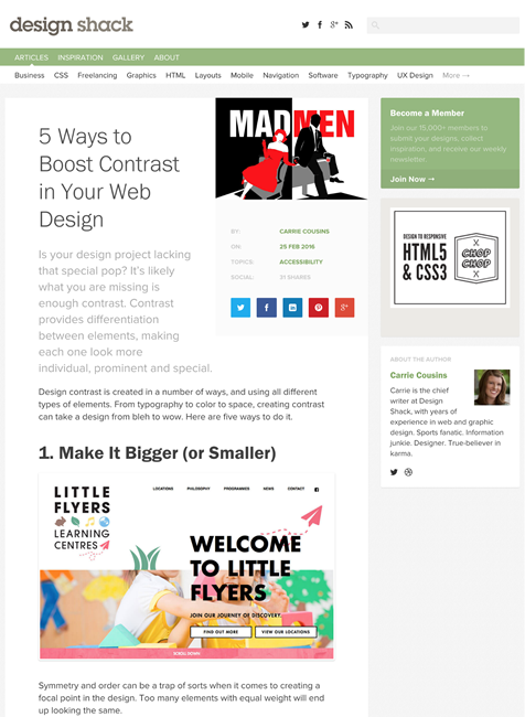 図1　Webデザインにメリハリをつける5つの方法