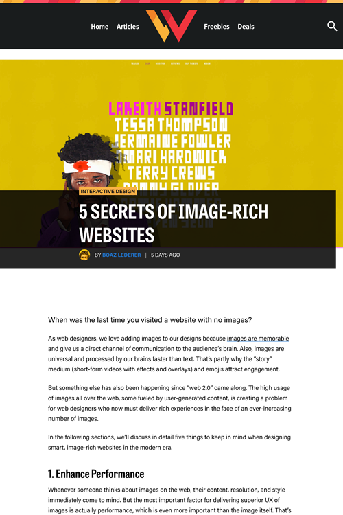 図1　画像を豊富に使ったウェブデザインで気をつけるべき5つの事項