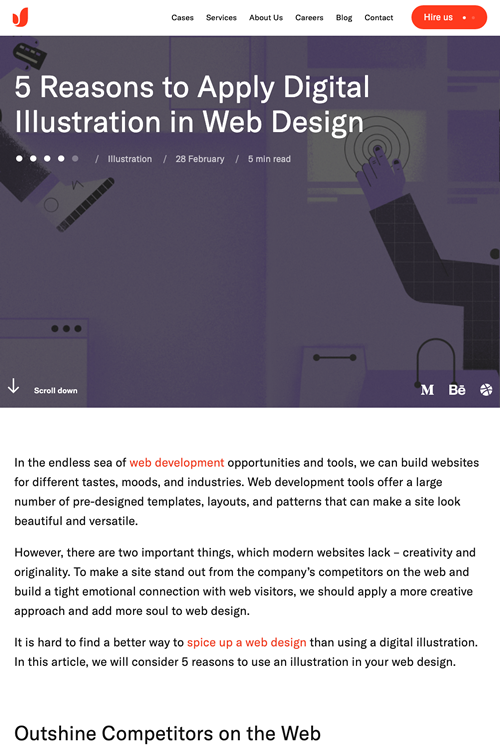 図2　ウェブデザインにイラストを使う5つの理由