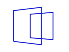 図4　立方体の前面と後面がマウスポインタの位置に応じて水平に回る