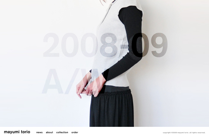 図4　ファッションブランドmayumi torioのトップページ
