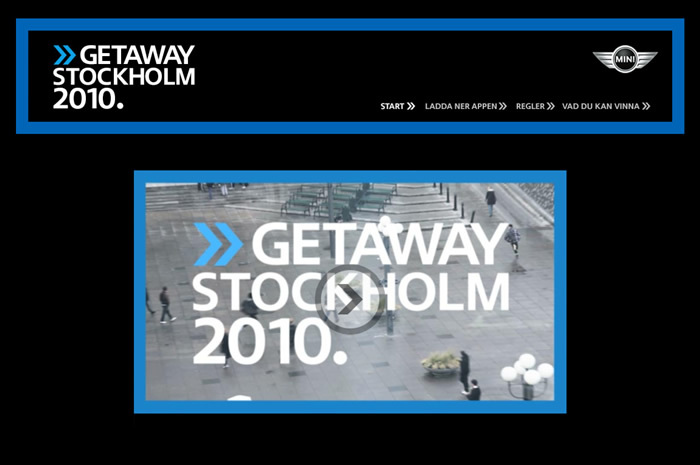 図9　高い評価を受けた「MINI Getaway Stockholm 2010」のウェブサイト