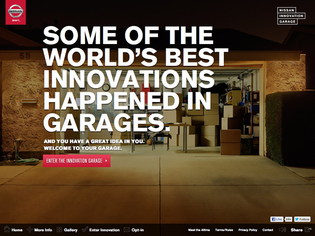 図1　アイデアの実現を手助けする「Nissan Innovation Garage」のウェブサイト