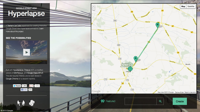 図1　Google Street Viewを利用して動画を作る『Google Street View Hyperlapse』
