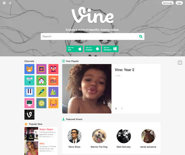 図3　2014年に大流行となった、最大6秒の動画共有サービス『Vine』
