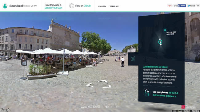 図9　「Googleストリートビュー」に環境音を加えた『Sounds of Street View by Amplifon』