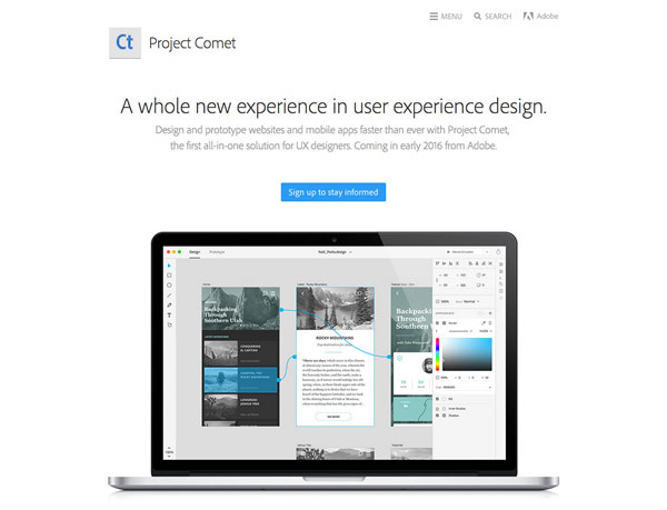 図1　Adobeが開発している、新しいUIデザインツール「Project Comet」