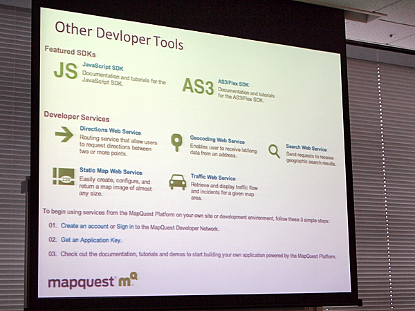 MapQuest Openの特徴の1つは、豊富な開発キットが用意されている点