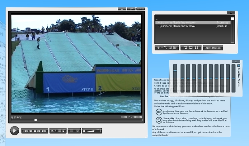 図1 VideoLAN Client(multimedia/vlc) でもスキンを指定すればスキンインターフェースが使えるようになる 