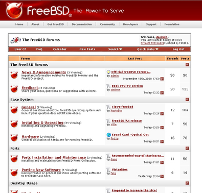 図1　The FreeBSD Forums 閲覧画面例