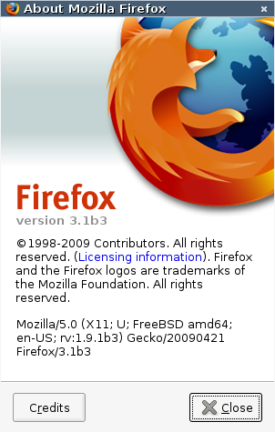図　Firefox 3.1b3 ― Firefox 3.5 Beta3