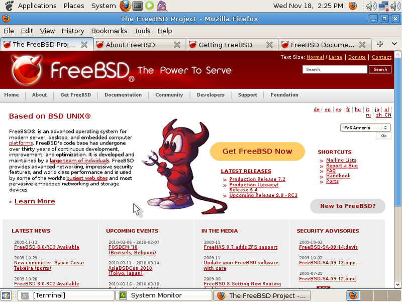 図5　GhostBSD 1.0 Beta動作画面 - Firefox動作例