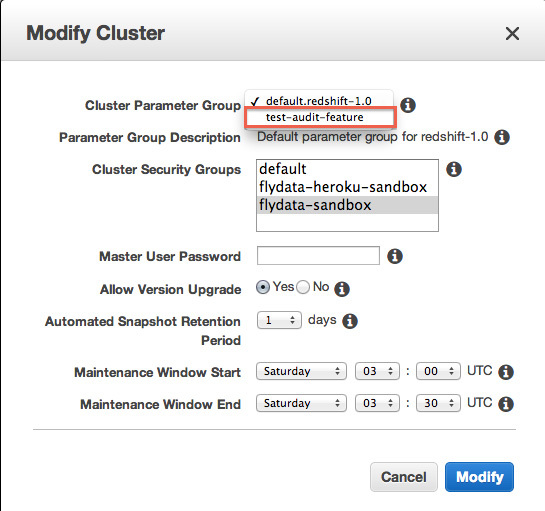 図7　Modify Cluster画面