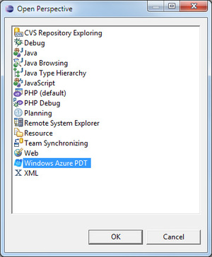 図2　「Windows Azure PDT」を選択