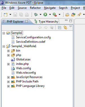図6　PHP Explorerでプロジェクト名とロール名を表示