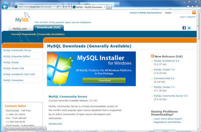 図1　MySQLのダウンロードサイト