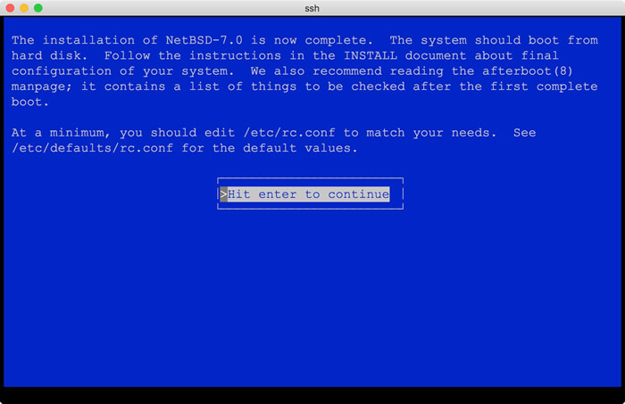 図7　NetBSD on bhyveインストールのよう