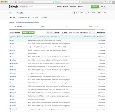 図　FreeBSDソースコード on GitHub