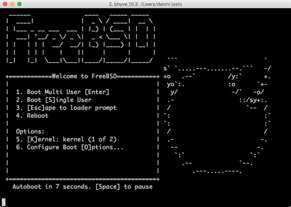 FreeBSD 10.3 on bhyve