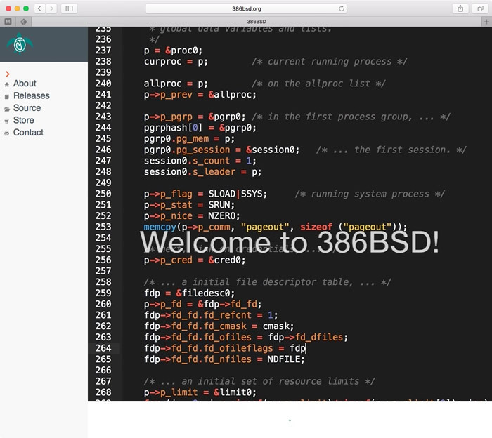 図　Welcome to 386BSD!