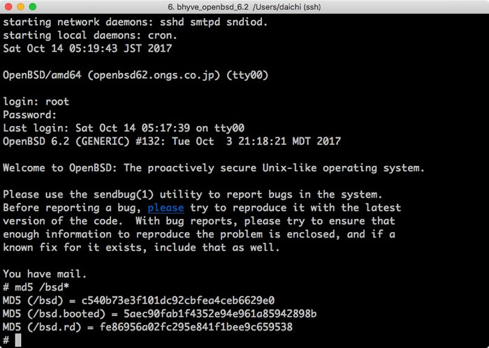 図　OpenBSD 6.2起動2回目