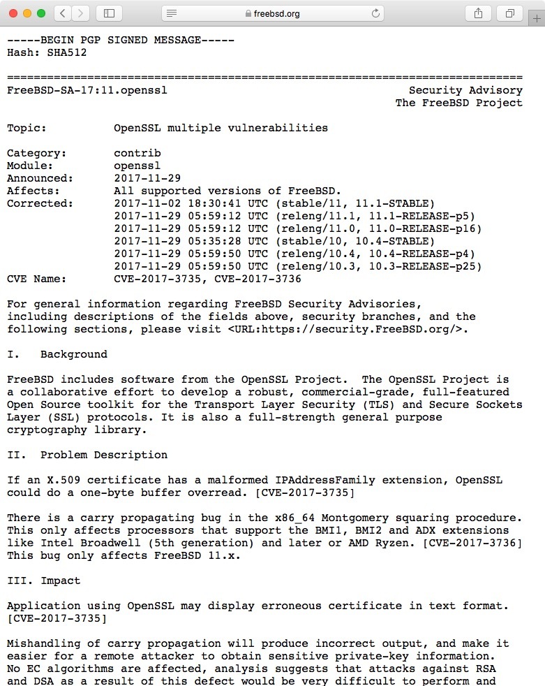 図　FreeBSD-SA-17:11.openssl OpenSSL multiple vulnerabilities