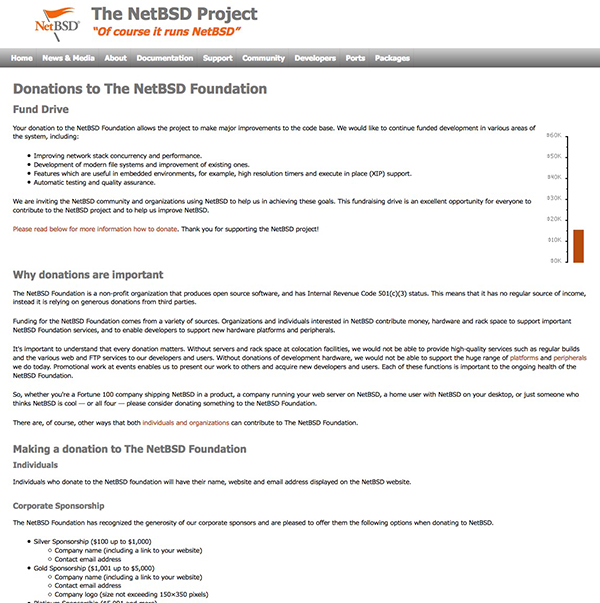 Donations to The NetBSD Foundation