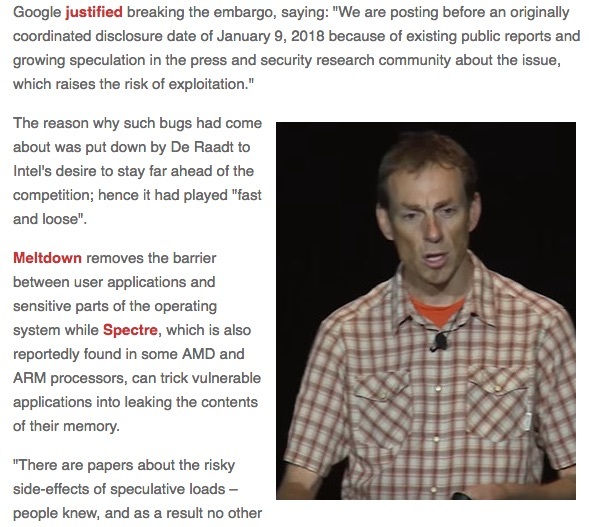 Handling of CPU bugs disclosure 'incredibly bad': OpenBSD's de Raadt｜iTWire