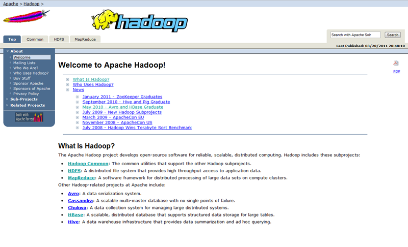 図　Apache Hadoop公式サイト