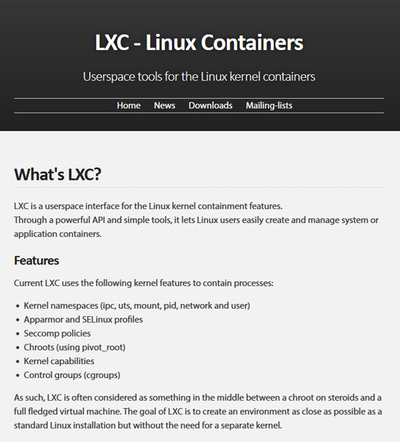 LXCのWebページ