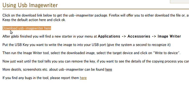 図1　USB Image Writerのダウンロード