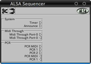 図4　Aconnectguiの画面。PCR-M30がポートを開いているのがわかる