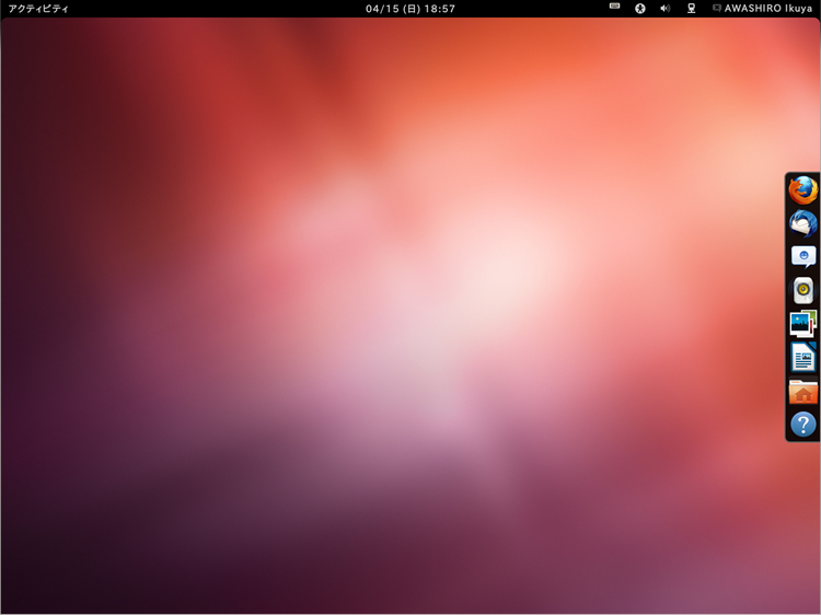 図2　12.04のGNOME Shellは、あまり変化がない