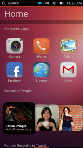 図2　Ubuntu Touchのホーム画面